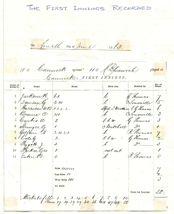 1863 first innings recorded